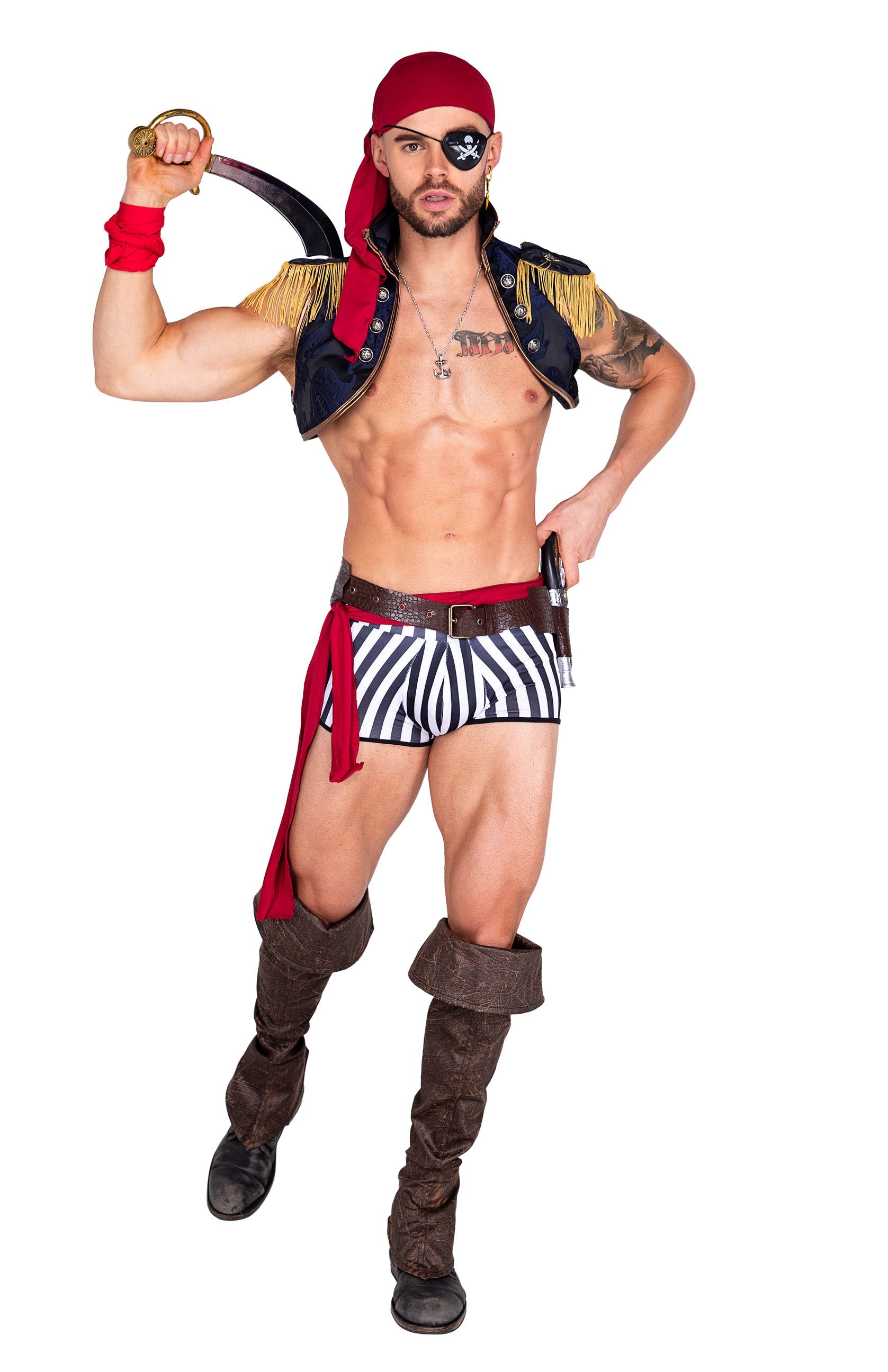 Men's pirate captain costume, view 3